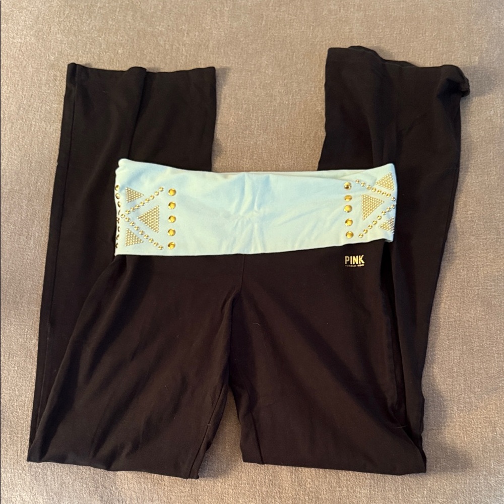 Y2K Studded PINK Victoria's Secret Black Leggings